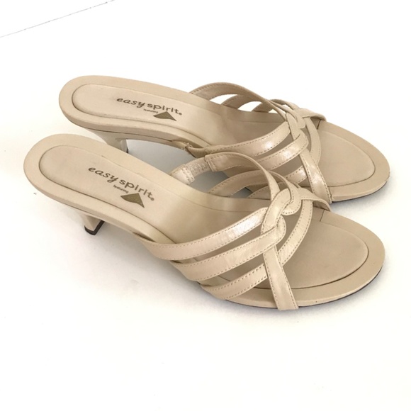 EASY SPIRIT Strappy Kitten Heel Comfort Sandals Slip On Cream Women’s Size 6.5 - Picture 14 of 14